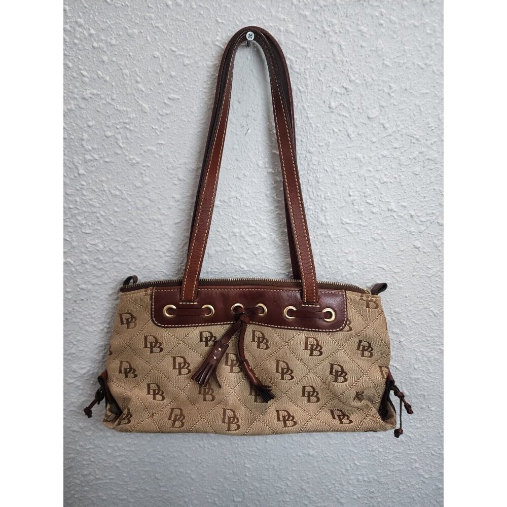 Dooney and Bourke Signature DB Logo Handbag/ Shoulder Bag Brown